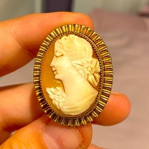 Vintage cameo up-cycled ring